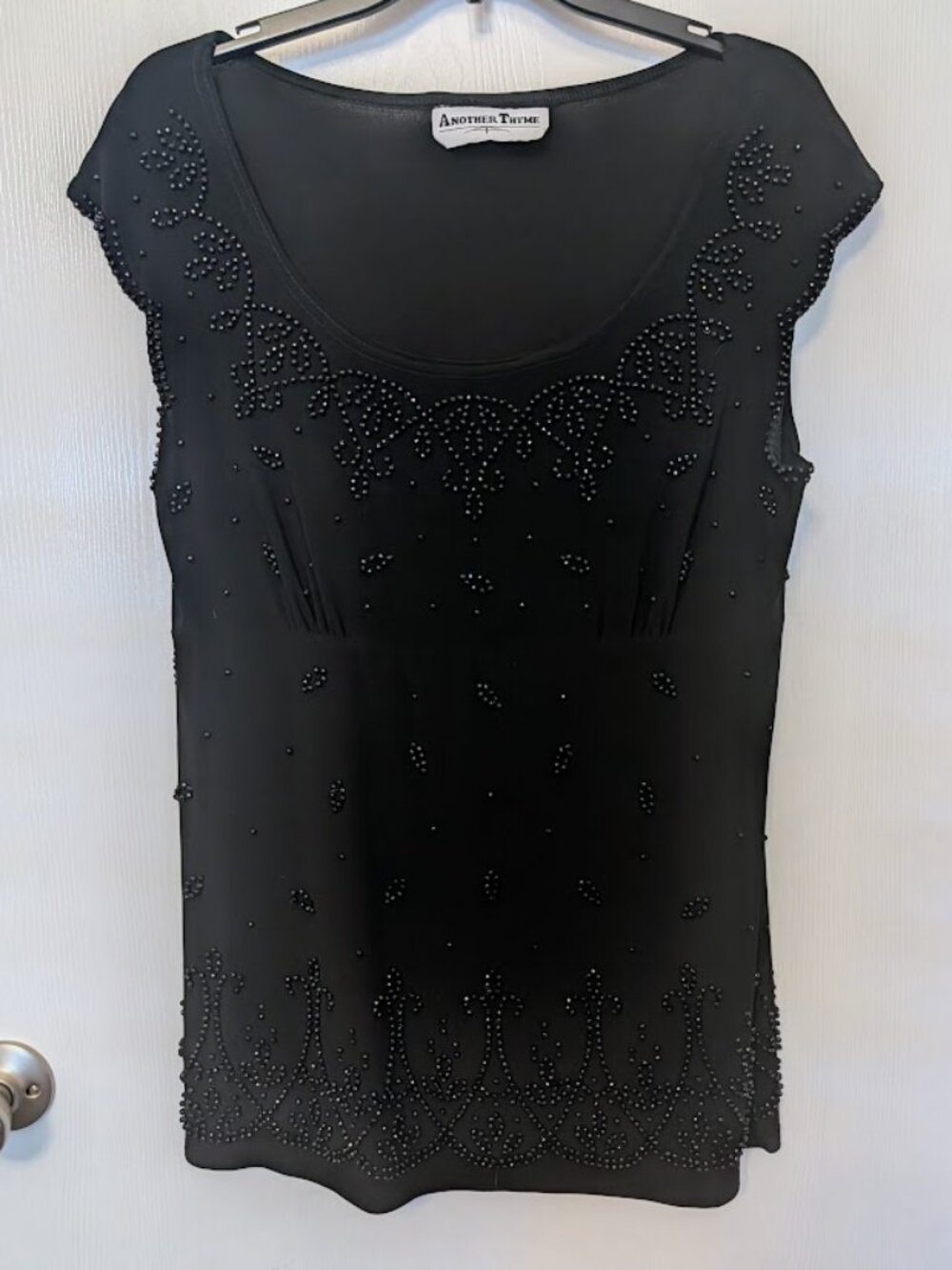 Vintage Another‎ Thyme black beaded top Size XL